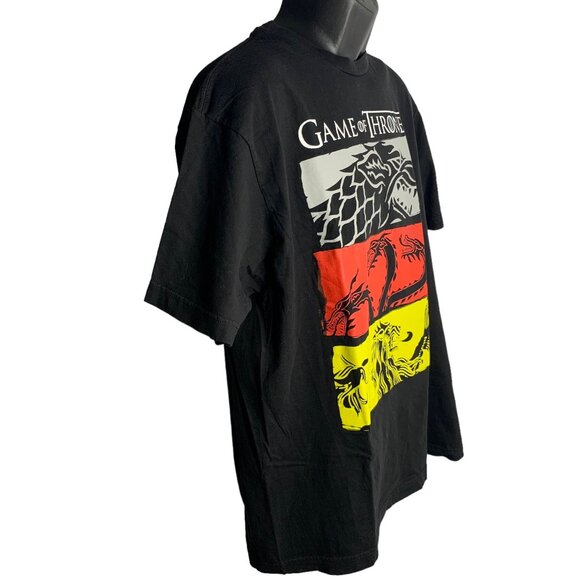 Game of Thrones 3 House Symbols T Shirt XL Black Graphic Short Sleeve Crewneck - Picture 5 of 6